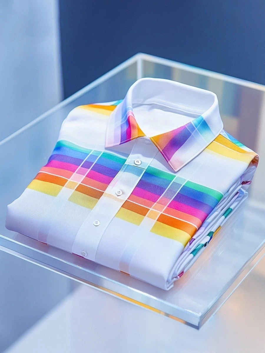 Camisa satén Luxe de manga larga con botones para hombre
