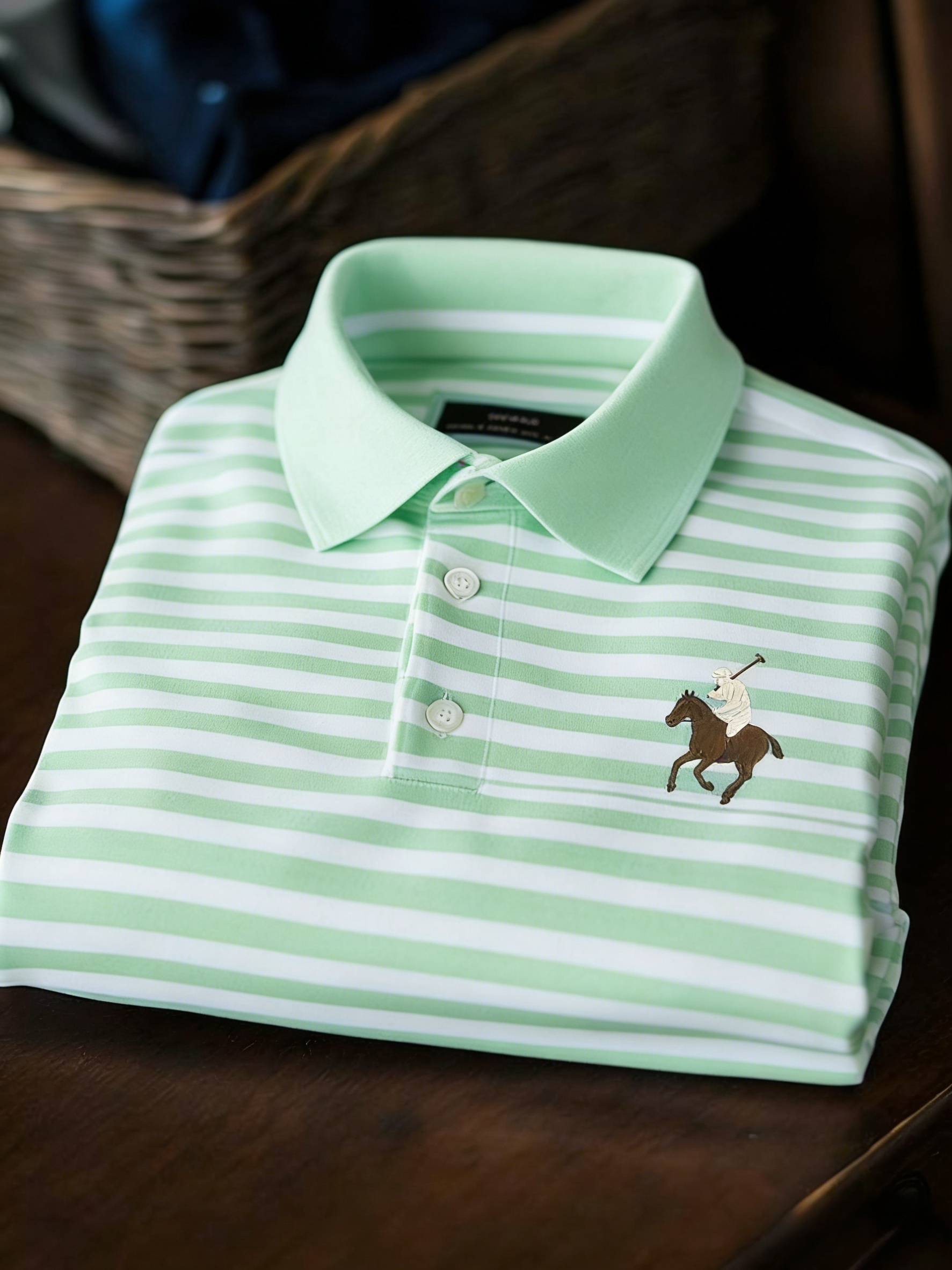Camisa polo clásico ejecutivo Check Logo Button de manga corta para hombre