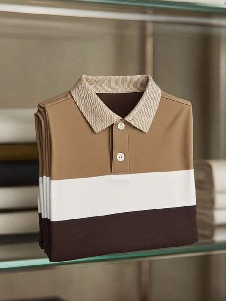Camisa polo clásico ejecutivo Logo de manga corta para hombre
