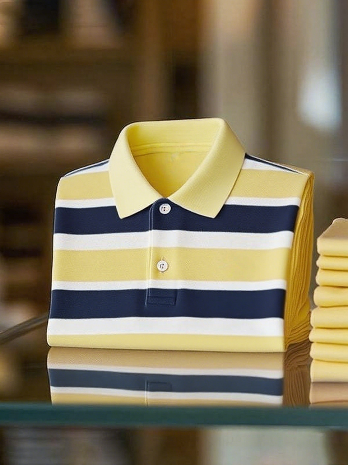 Camisa polo clásico ejecutivo Logo Button de manga corta para hombre