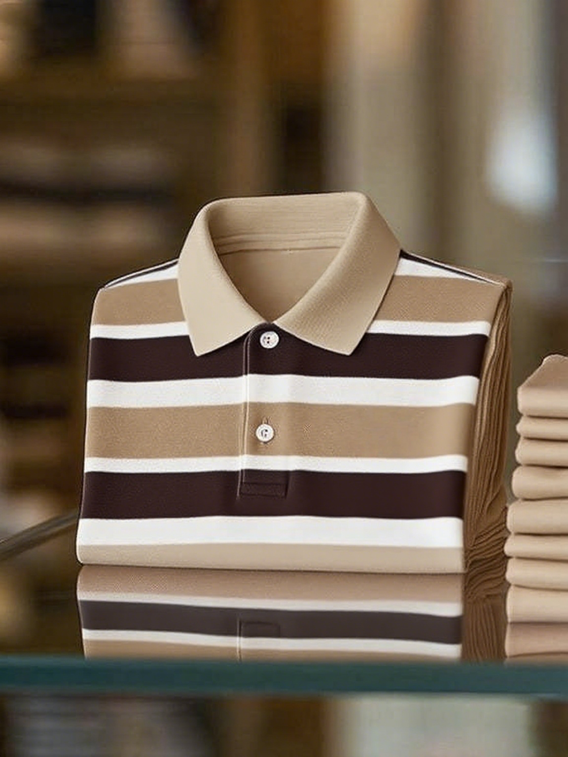 Camisa polo clásico ejecutivo Logo Button de manga corta para hombre