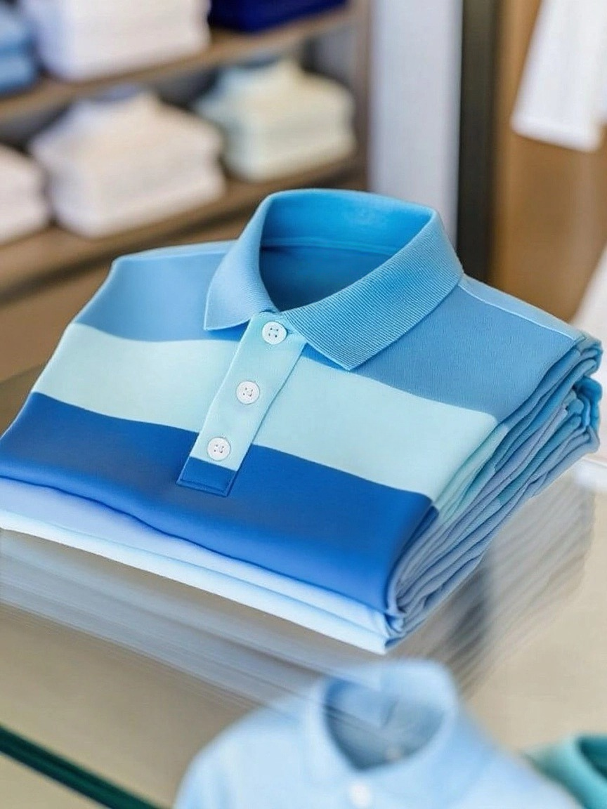 para hombre ejecutivo casual en bloques de color Stripe Logo Button de manga corta camisa polo