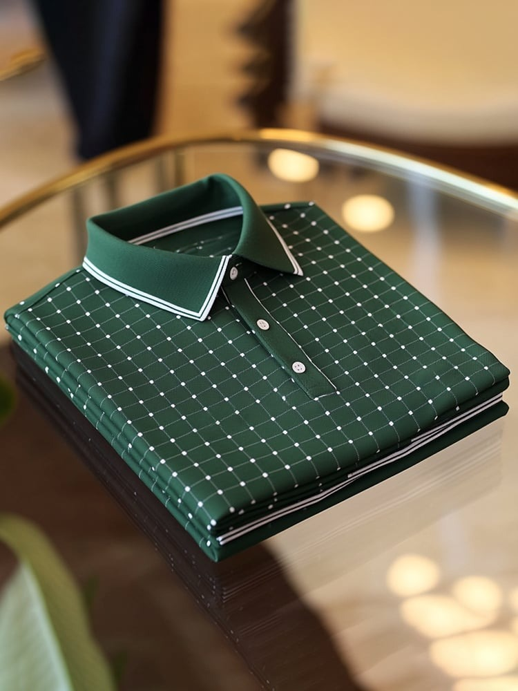 Camisa polo clásico ejecutivo Logo Button de manga corta para hombre