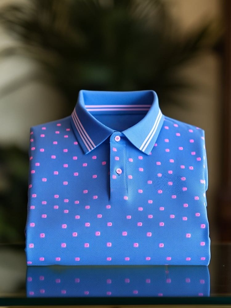 Camisa polo clásico ejecutivo Logo Button de manga corta para hombre
