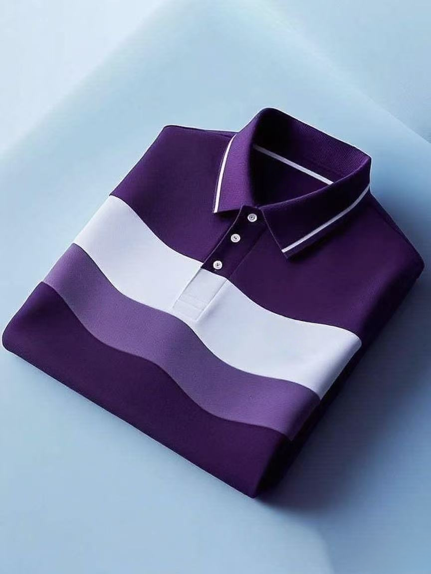 para hombre clásico ejecutivo Logo Button de manga corta camisa polo