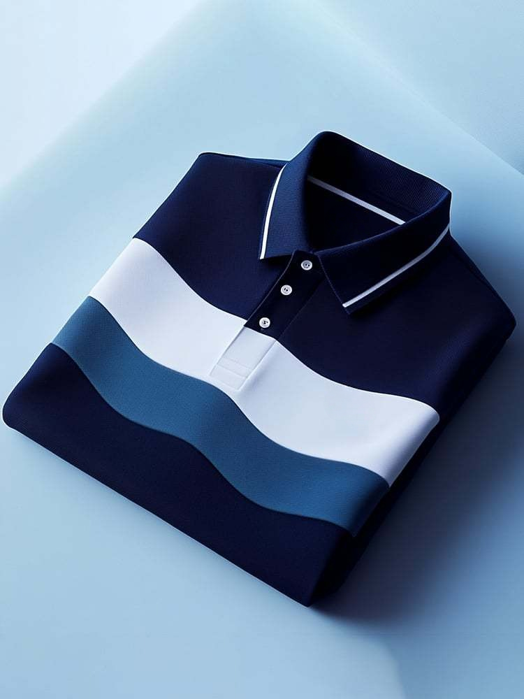 para hombre clásico ejecutivo Logo Button de manga corta camisa polo