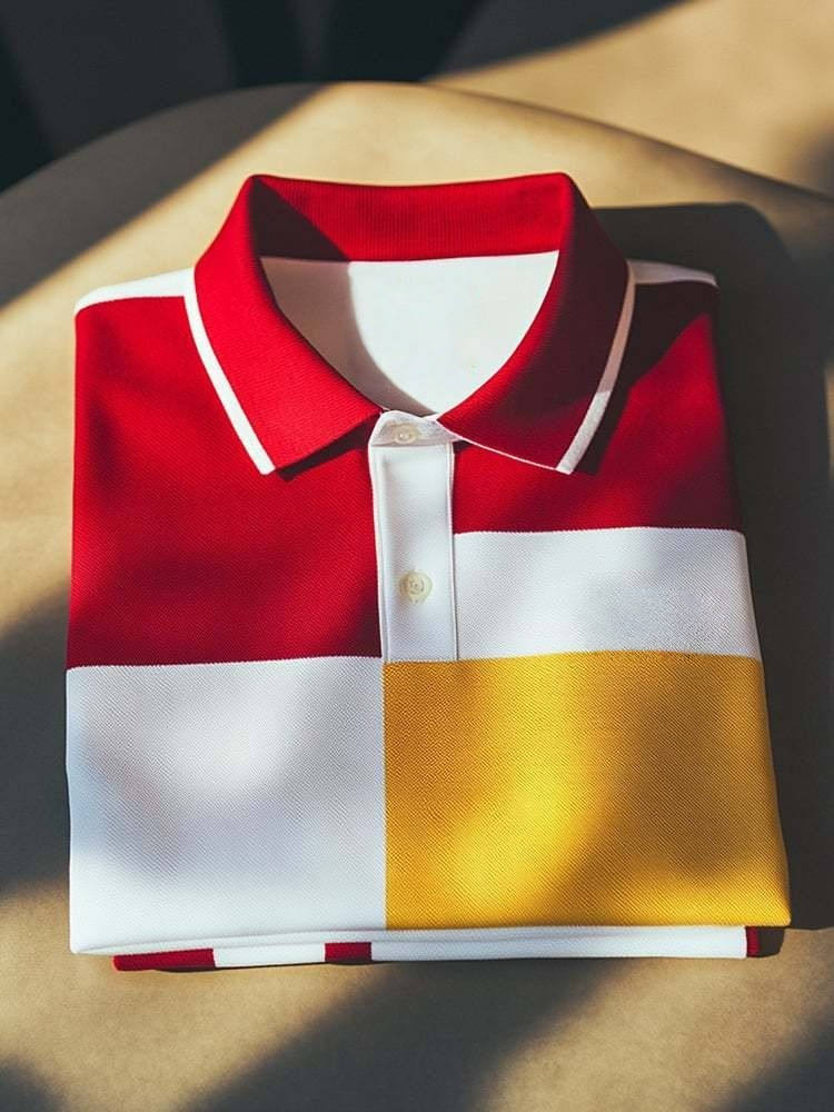 Camisa polo clásico ejecutivo Logo Button de manga corta para hombre