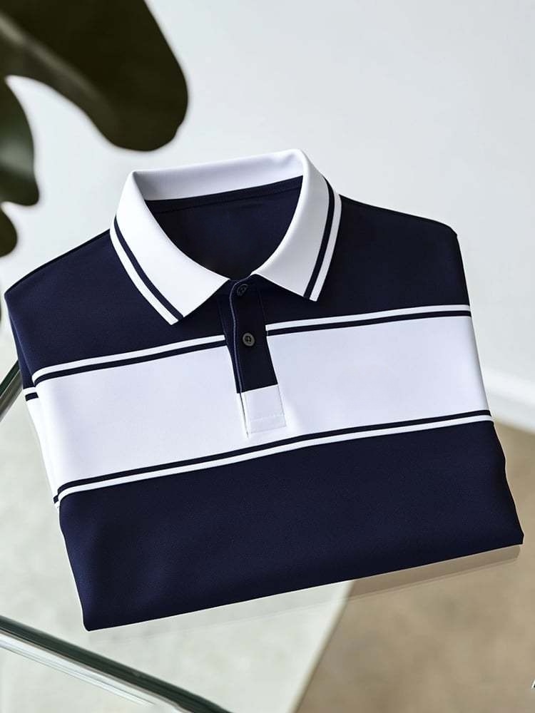 Camisa polo ejecutivo Logo con botones de manga corta para hombre