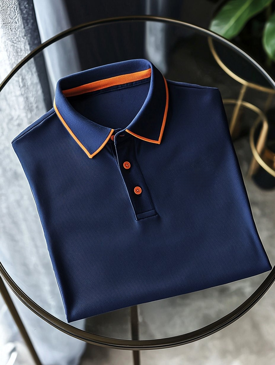 Camisa polo ejecutivo casual bordado Button de manga corta para hombre