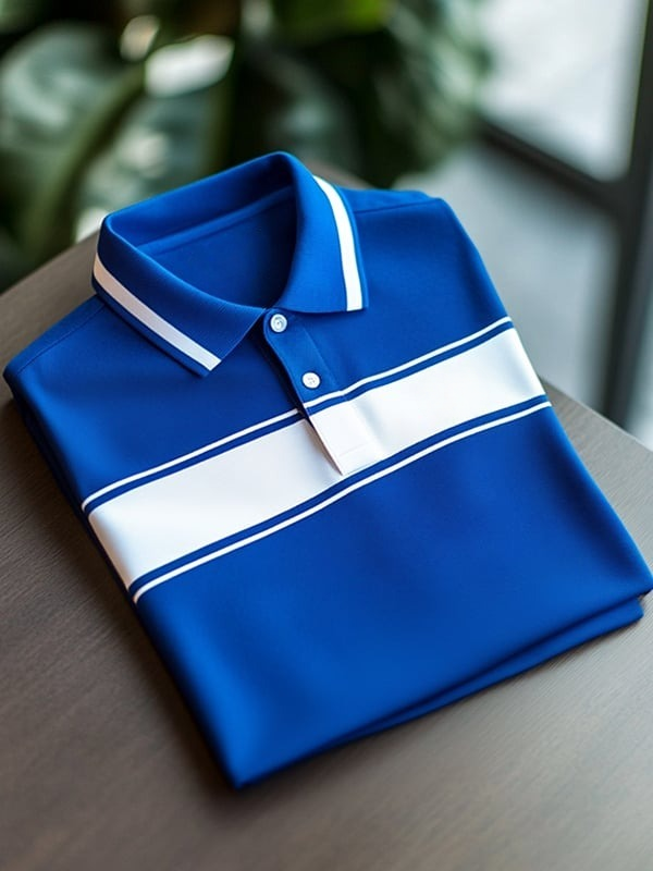 Camisa polo clásico ejecutivo Logo Button de manga corta para hombre