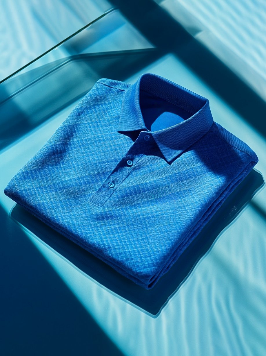 Camisa polo ejecutivo casual jacquard Button de manga corta para hombre