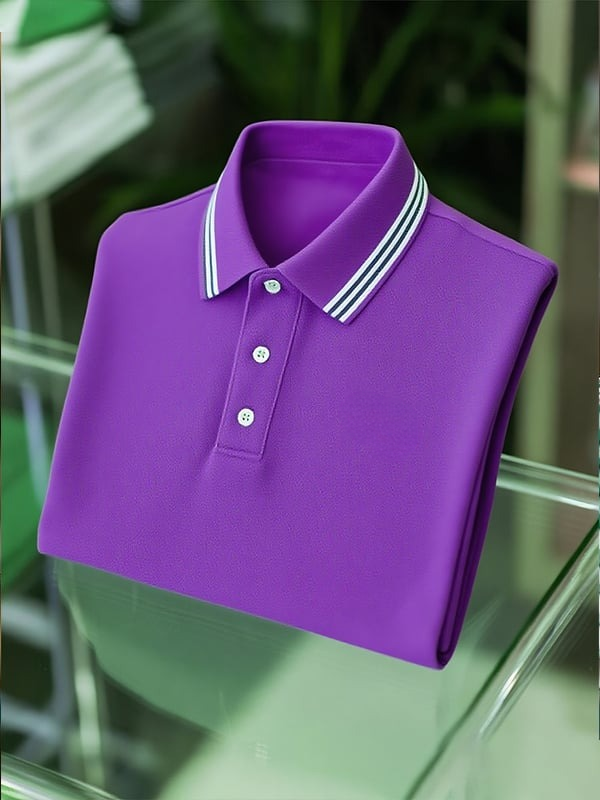 Camisa polo clásico ejecutivo Logo Button de manga corta para hombre