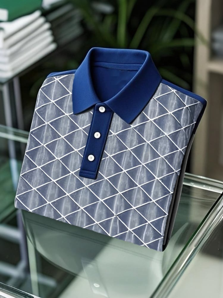 Camisa polo ejecutivo casual Button de manga corta para hombre
