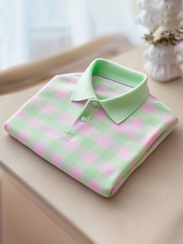 para hombre clásico ejecutivo Logo Button de manga corta camisa polo