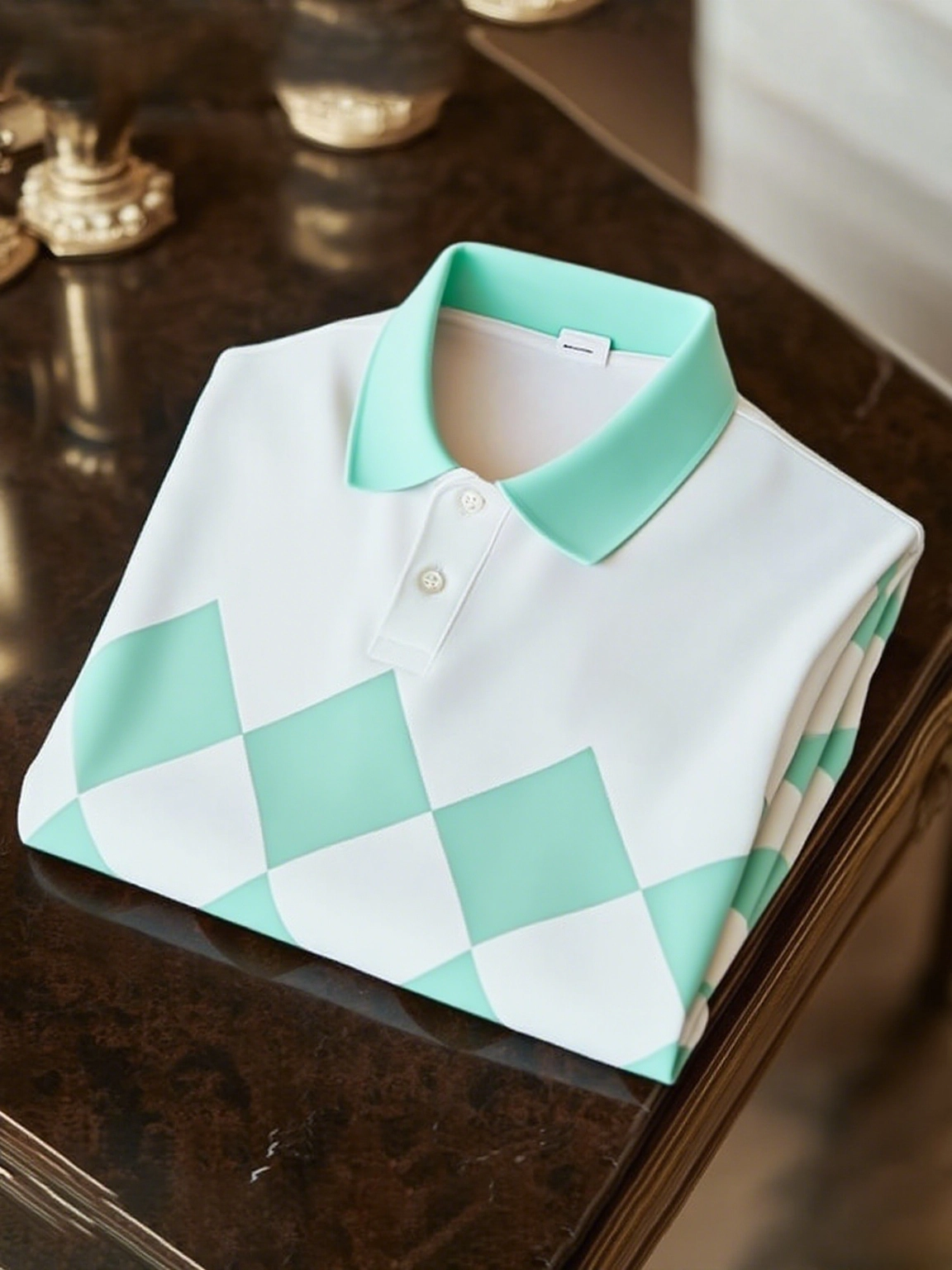 Camisa polo clásico ejecutivo Logo Button de manga corta para hombre