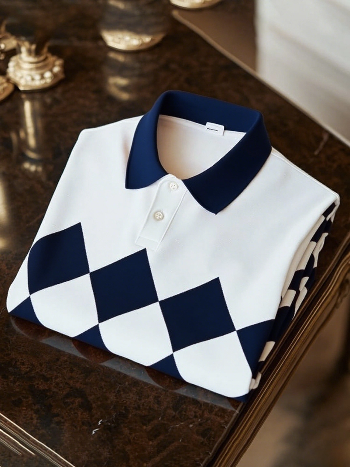 Camisa polo clásico ejecutivo Logo Button de manga corta para hombre