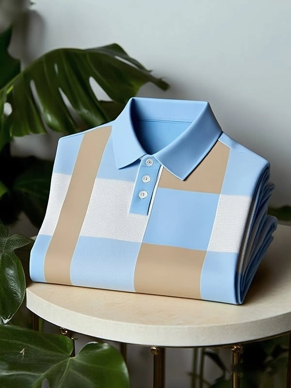 para hombre clásico ejecutivo Logo Button de manga corta camisa polo