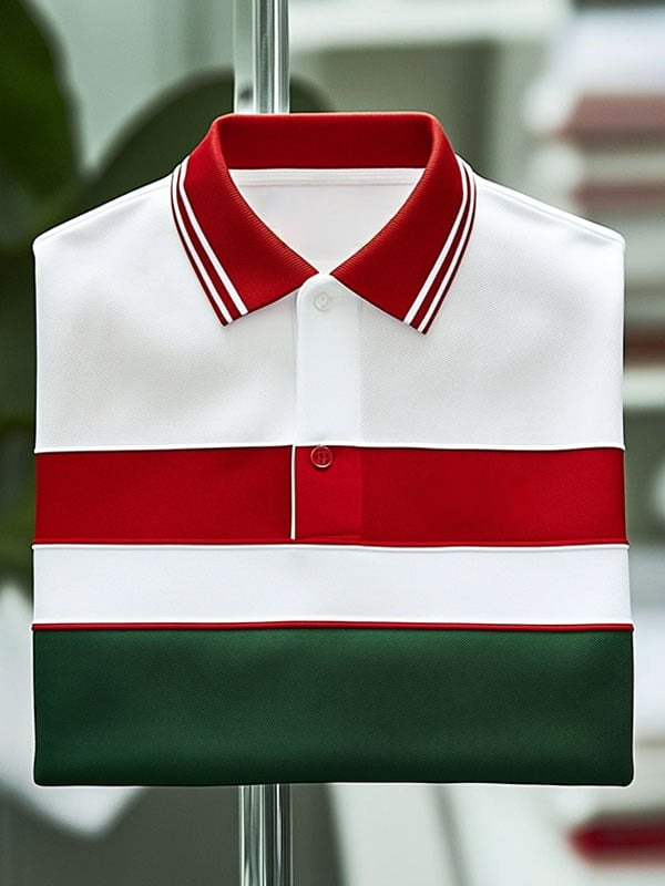 Camisa polo ejecutivo Logo solapa de manga corta para hombre