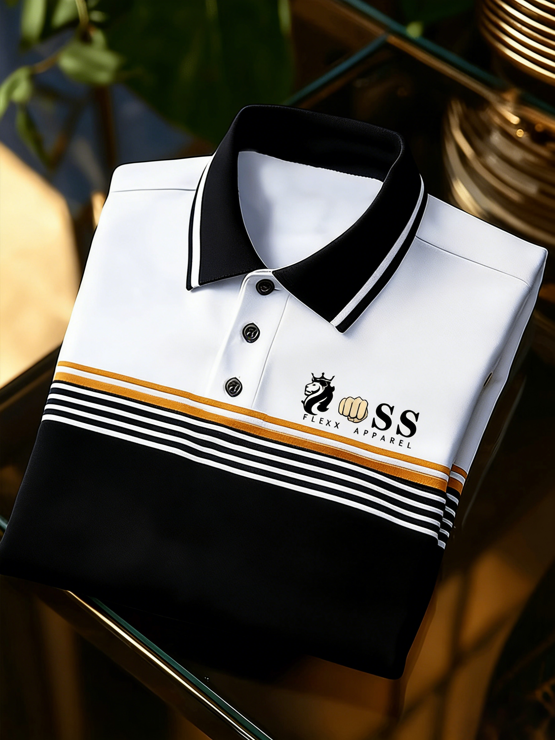 para hombre de moda ejecutivo Letter estampado casual de manga corta camisa polo