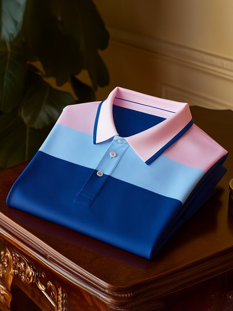 Camisa polo clásico ejecutivo Logo Button de manga corta para hombre