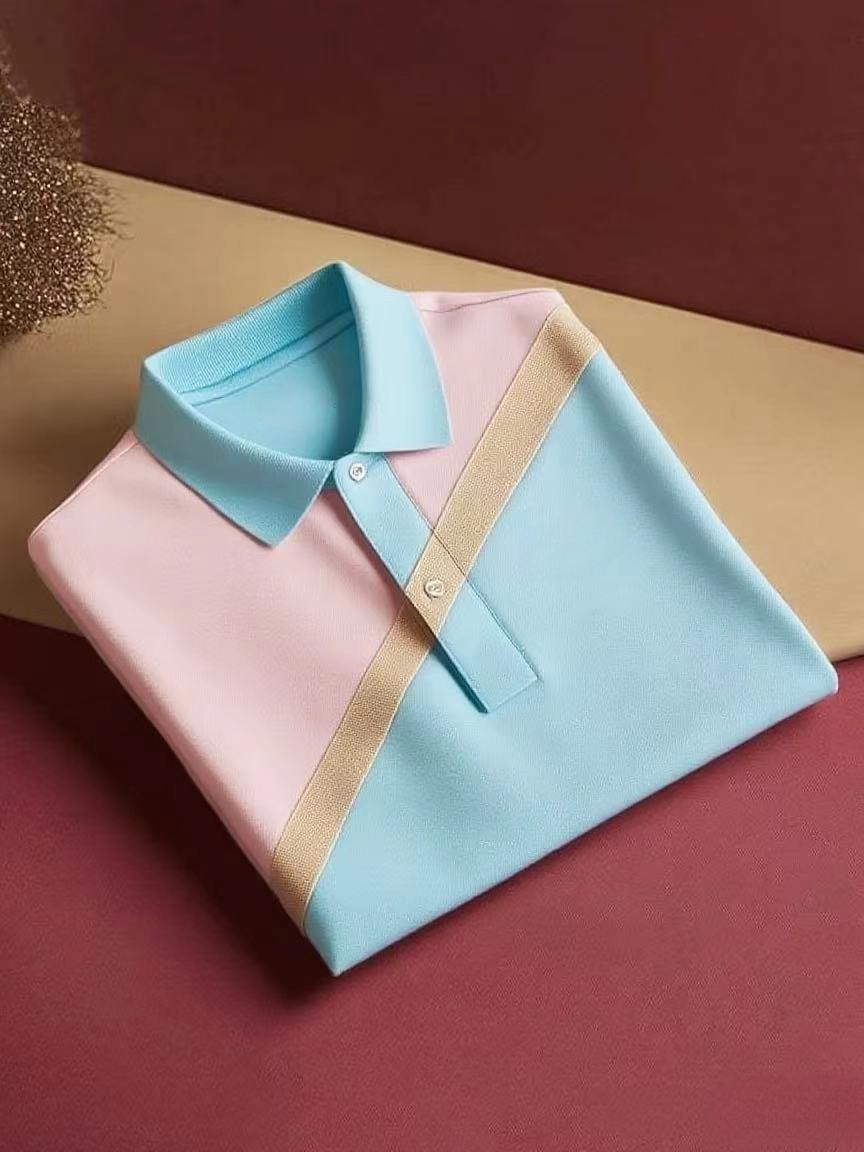 Camisa polo clásico ejecutivo Logo Button de manga corta para hombre