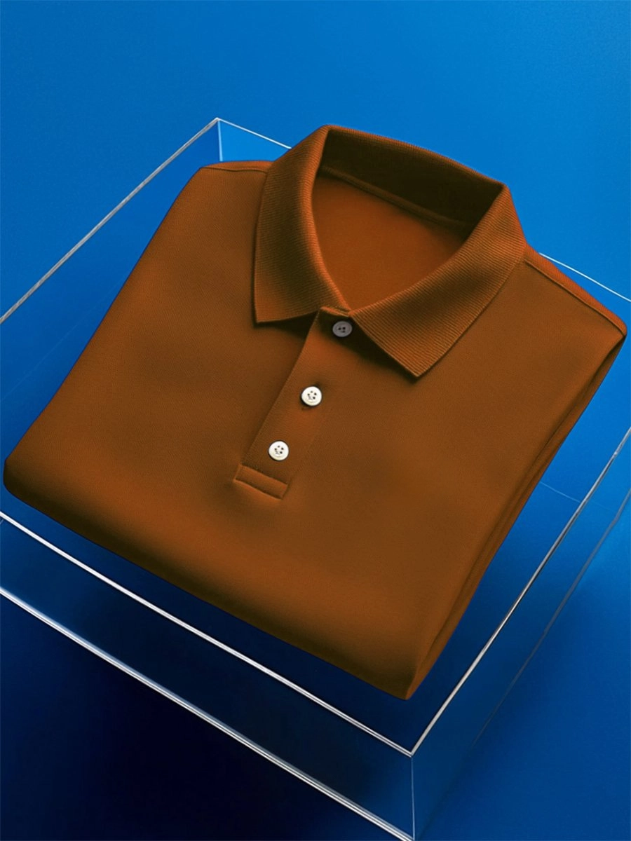 Camisa polo ejecutivo casual Button de manga corta para hombre