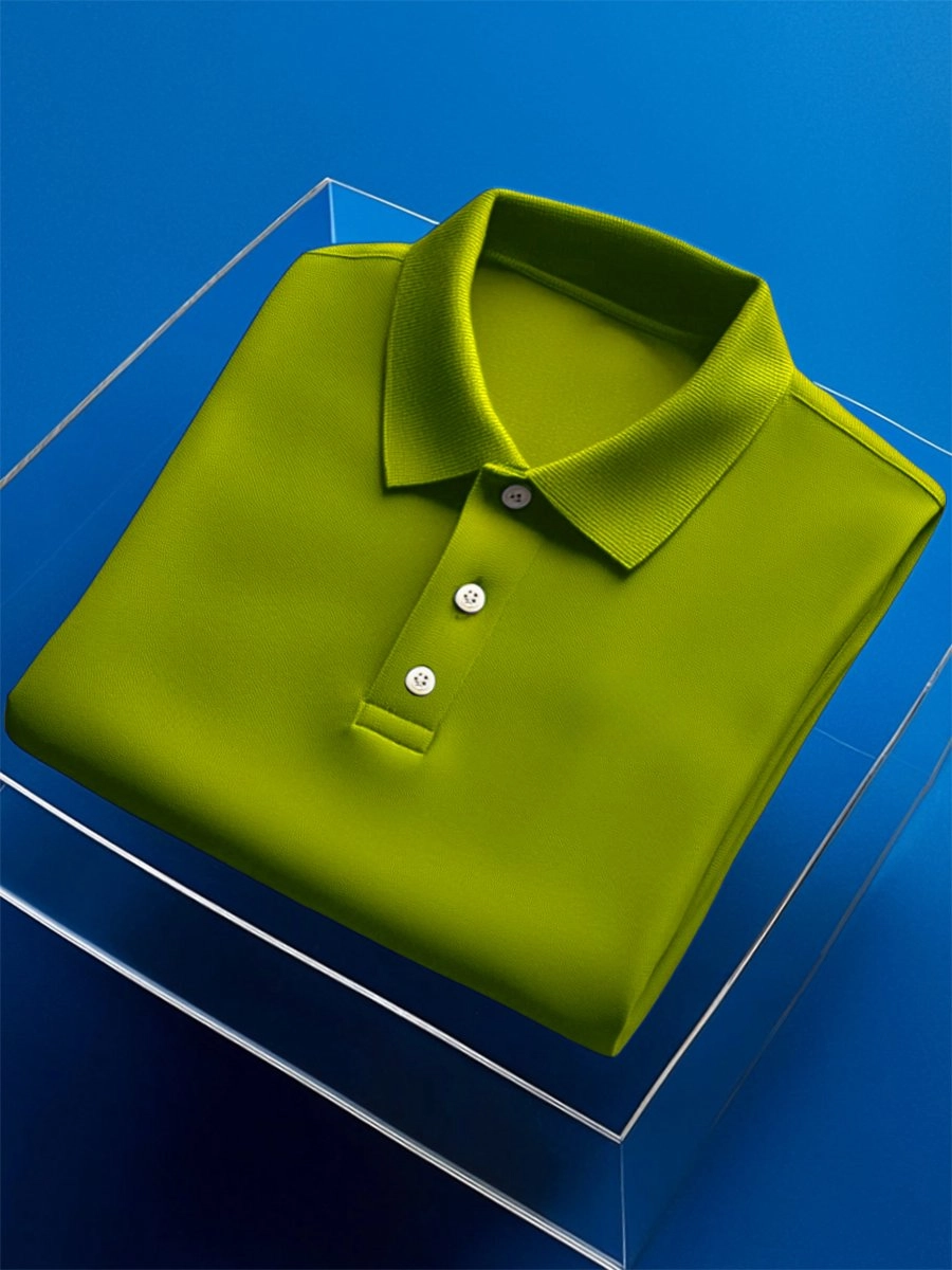 Camisa polo ejecutivo casual Button de manga corta para hombre