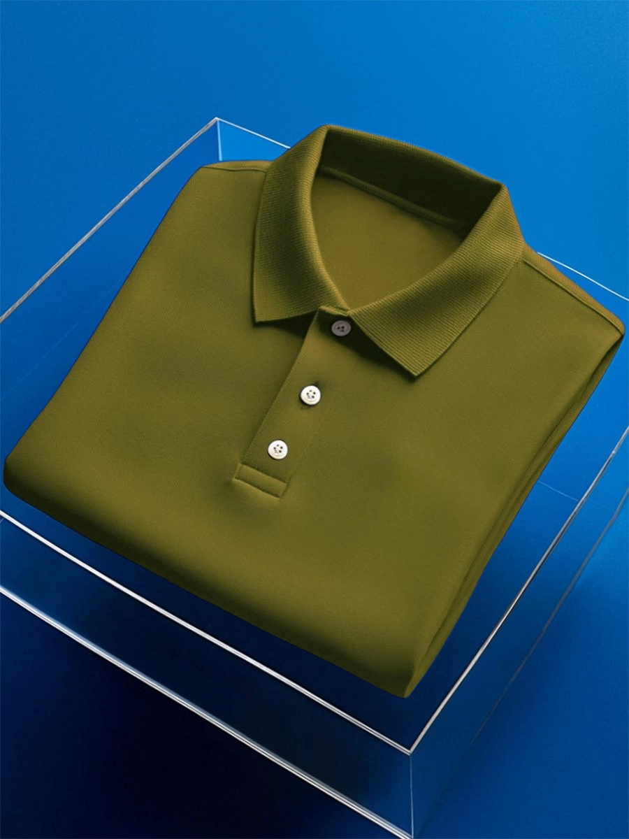 Camisa polo ejecutivo casual Button de manga corta para hombre