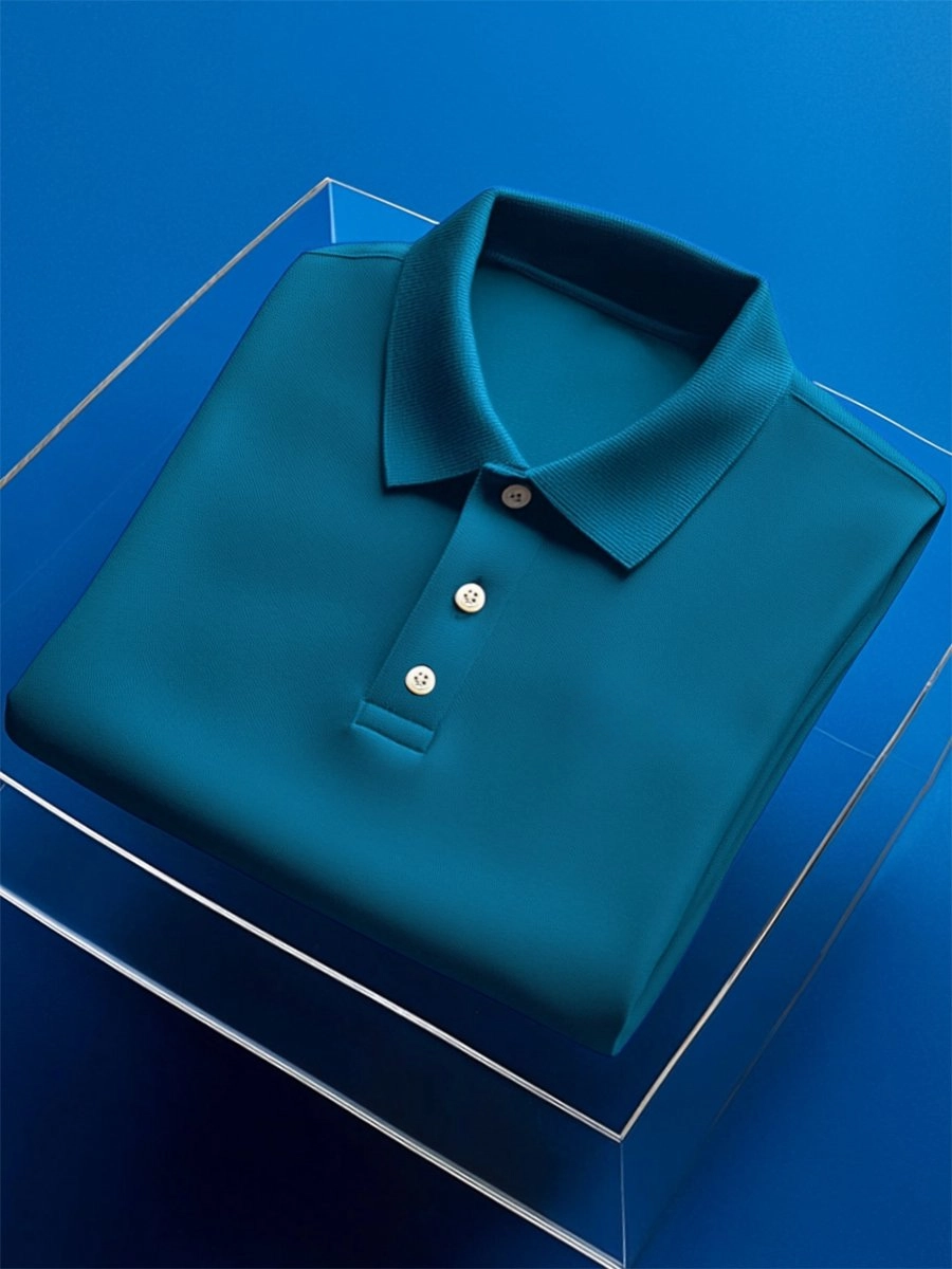 Camisa polo ejecutivo casual Button de manga corta para hombre