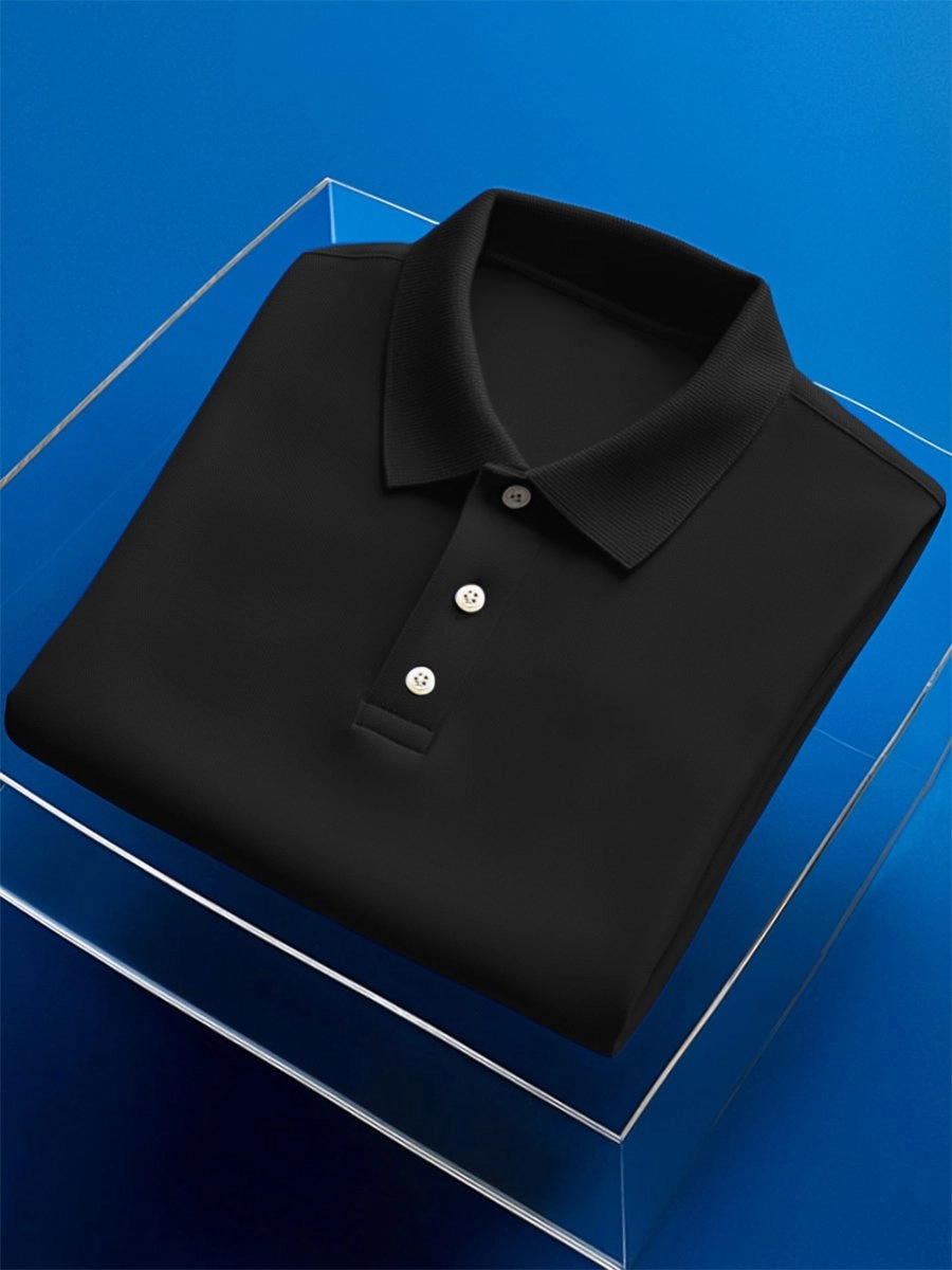 Camisa polo ejecutivo casual Button de manga corta para hombre