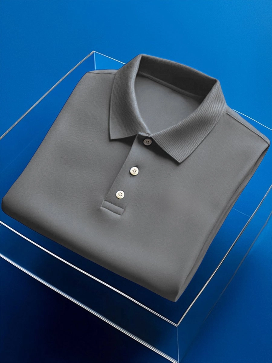 Camisa polo ejecutivo casual Button de manga corta para hombre