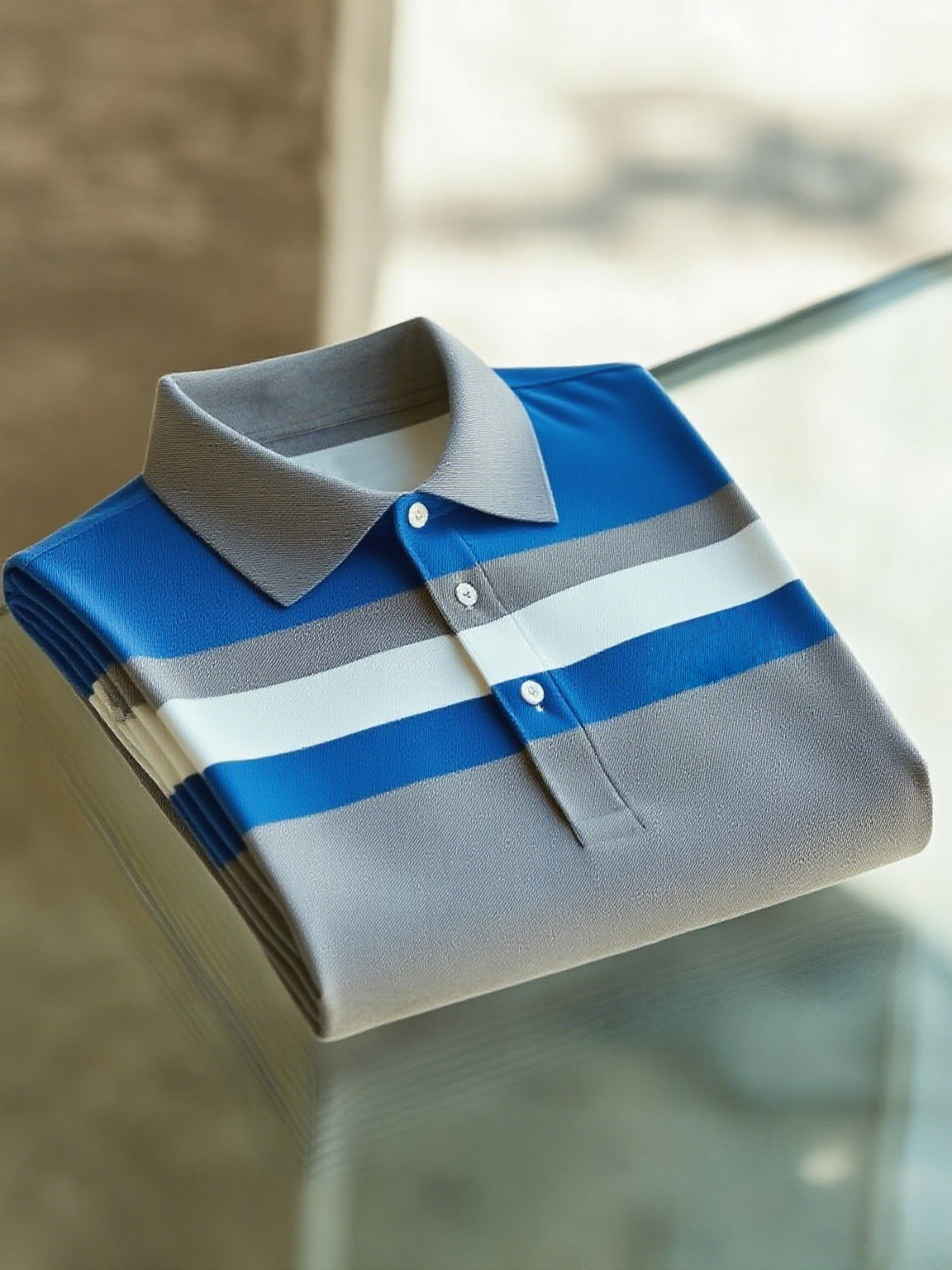 Camisa polo ejecutivo casual Fish bordado Button de manga corta para hombre