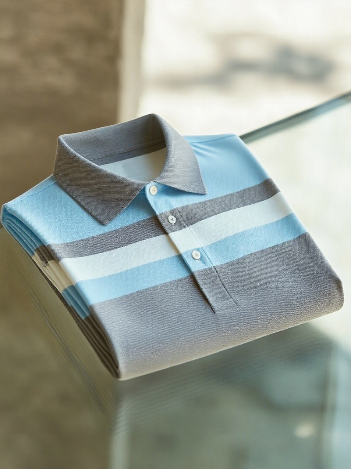 Camisa polo ejecutivo casual Fish bordado Button de manga corta para hombre