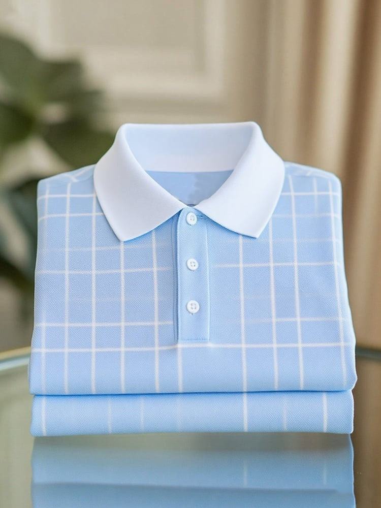 Camisa polo ejecutivo casual Button de manga corta para hombre