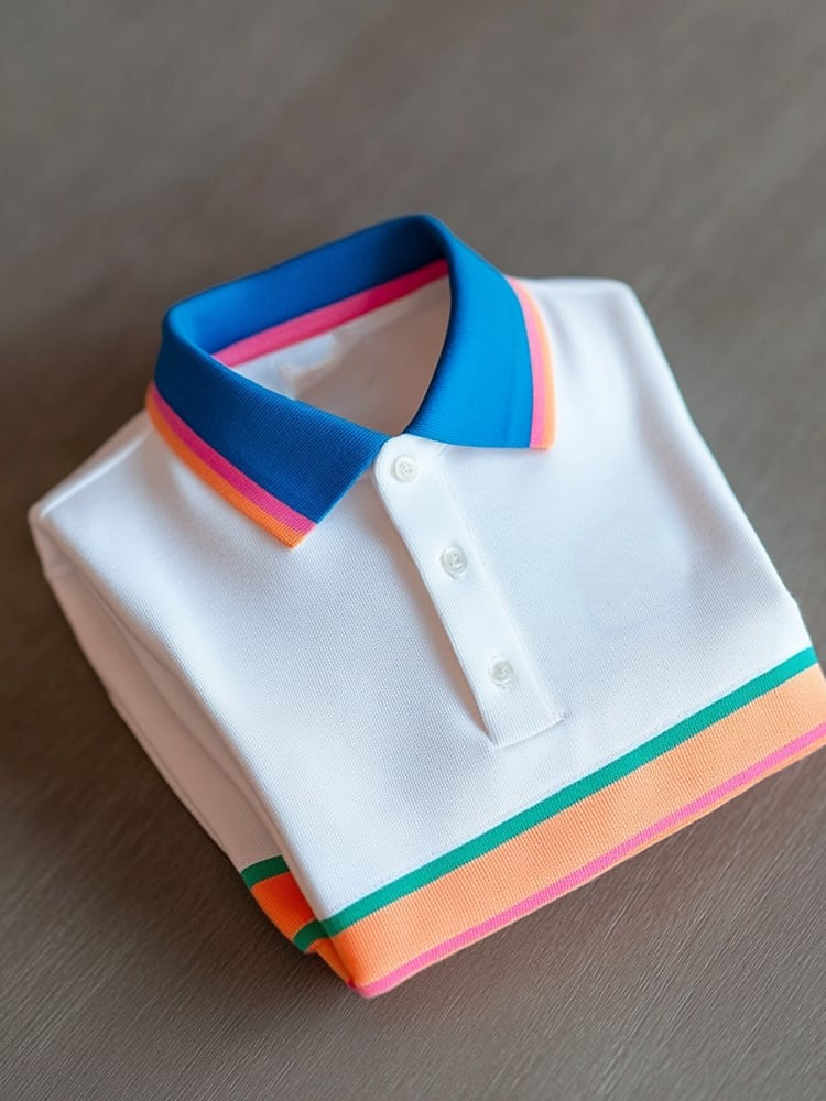 Camisa polo ejecutivo casual Logo Button de manga corta para hombre