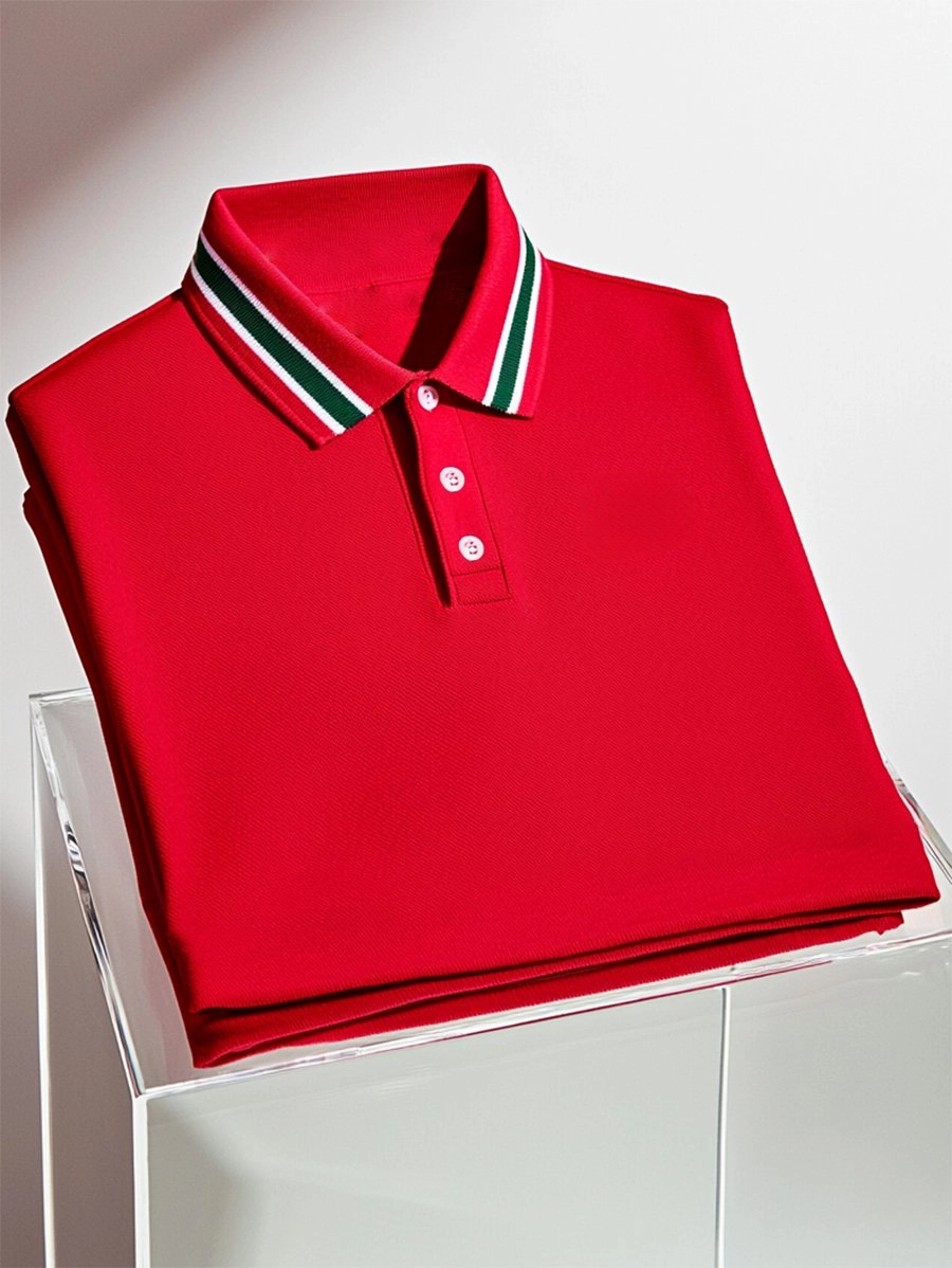 Camisa polo ejecutivo casual Button de manga corta para hombre