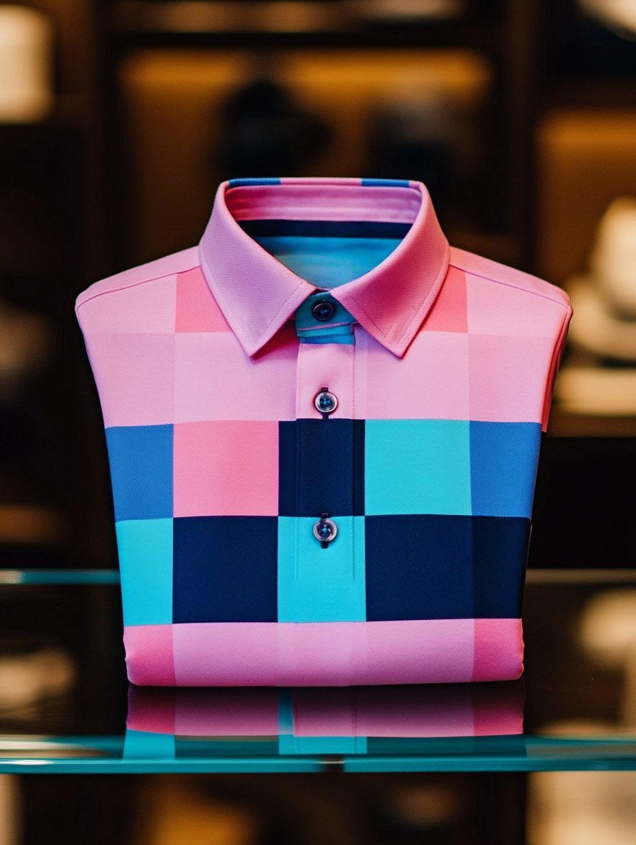 Camisa polo ejecutivo casual Fish bordado Button de manga corta para hombre