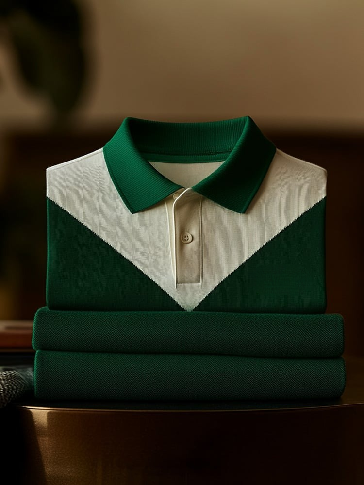 Camisa polo clásico ejecutivo Logo Button de manga corta para hombre