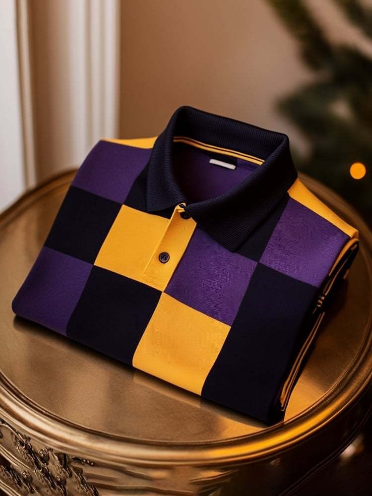 para hombre clásico ejecutivo Logo Button de manga corta camisa polo