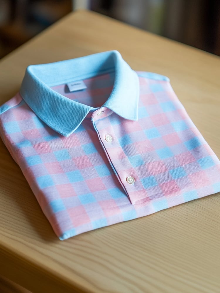 Camisa polo ejecutivo casual a cuadros Button de manga corta para hombre