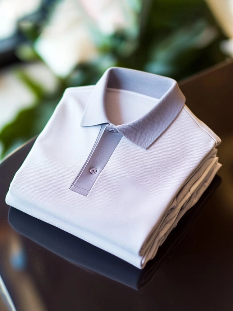 Camisa polo clásico ejecutivo Check Logo Button de manga corta para hombre