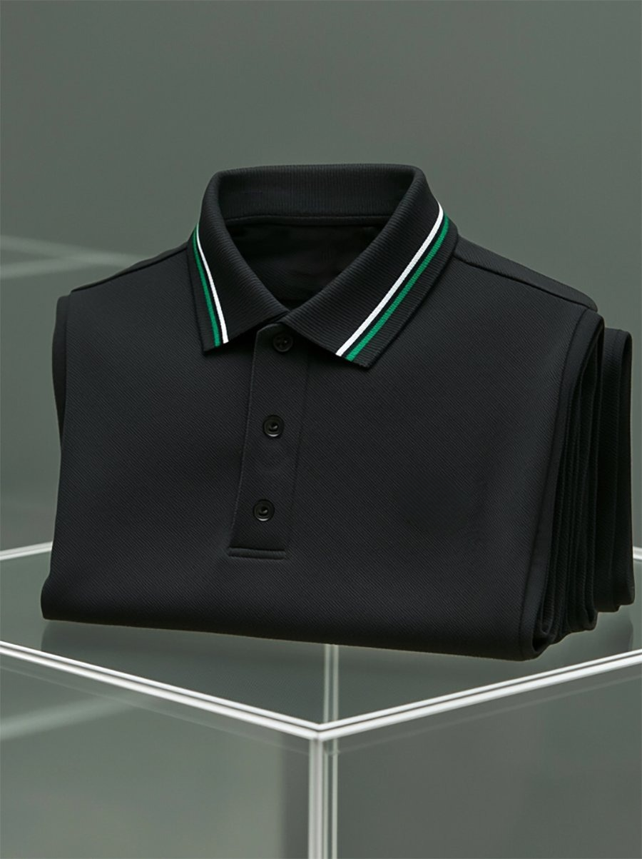 Camisa polo ejecutivo casual Button de manga corta para hombre