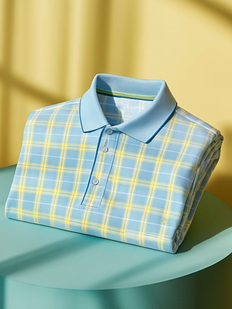 Camisa polo clásico ejecutivo Logo Button de manga corta para hombre