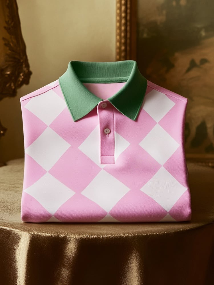 Camisa polo clásico ejecutivo Logo Button de manga corta para hombre