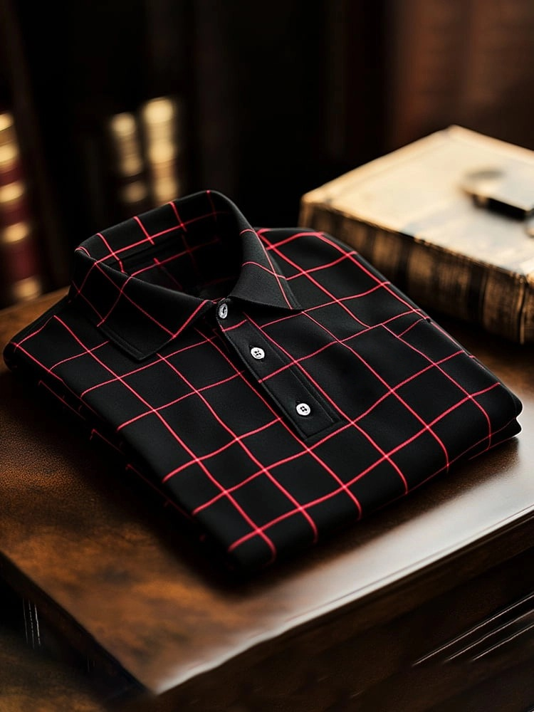 Camisa polo clásico ejecutivo Logo Button de manga corta para hombre