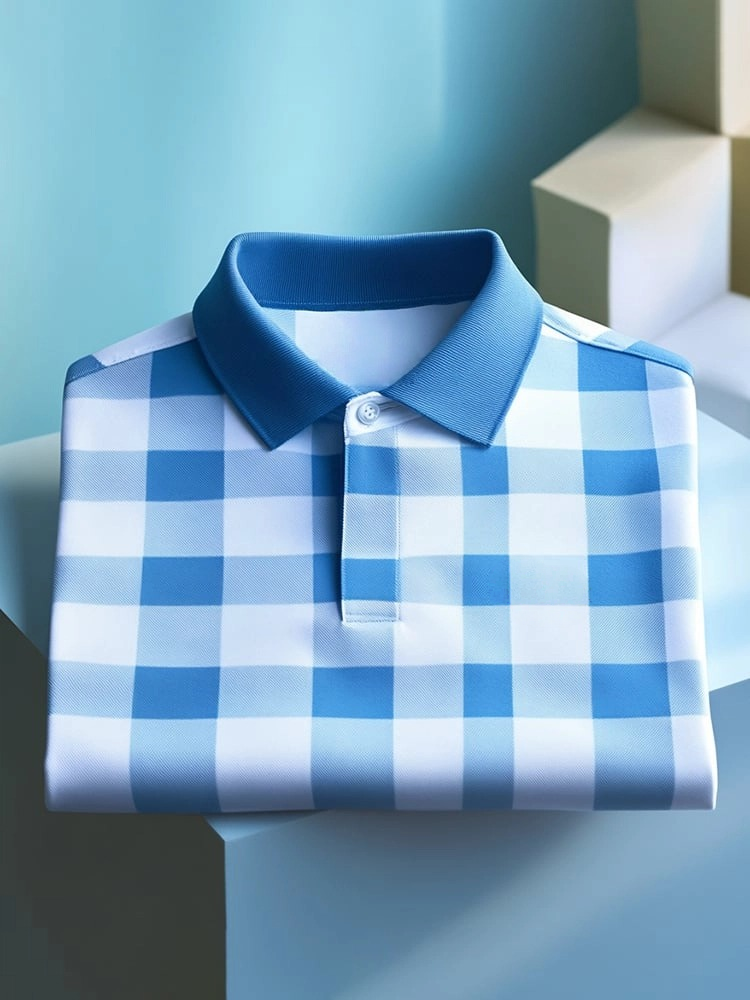 Camisa polo clásico ejecutivo Logo Button de manga corta para hombre
