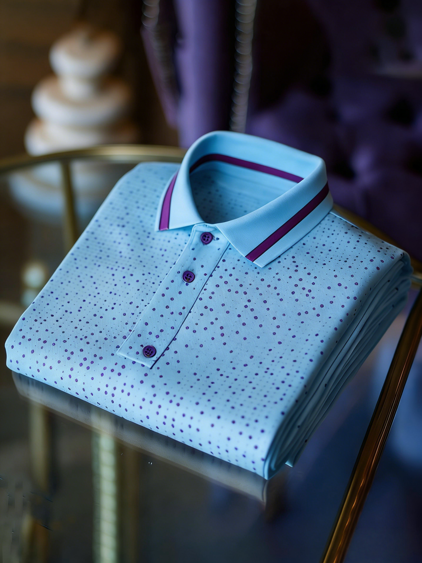 para hombre clásico ejecutivo Logo Button de manga corta camisa polo