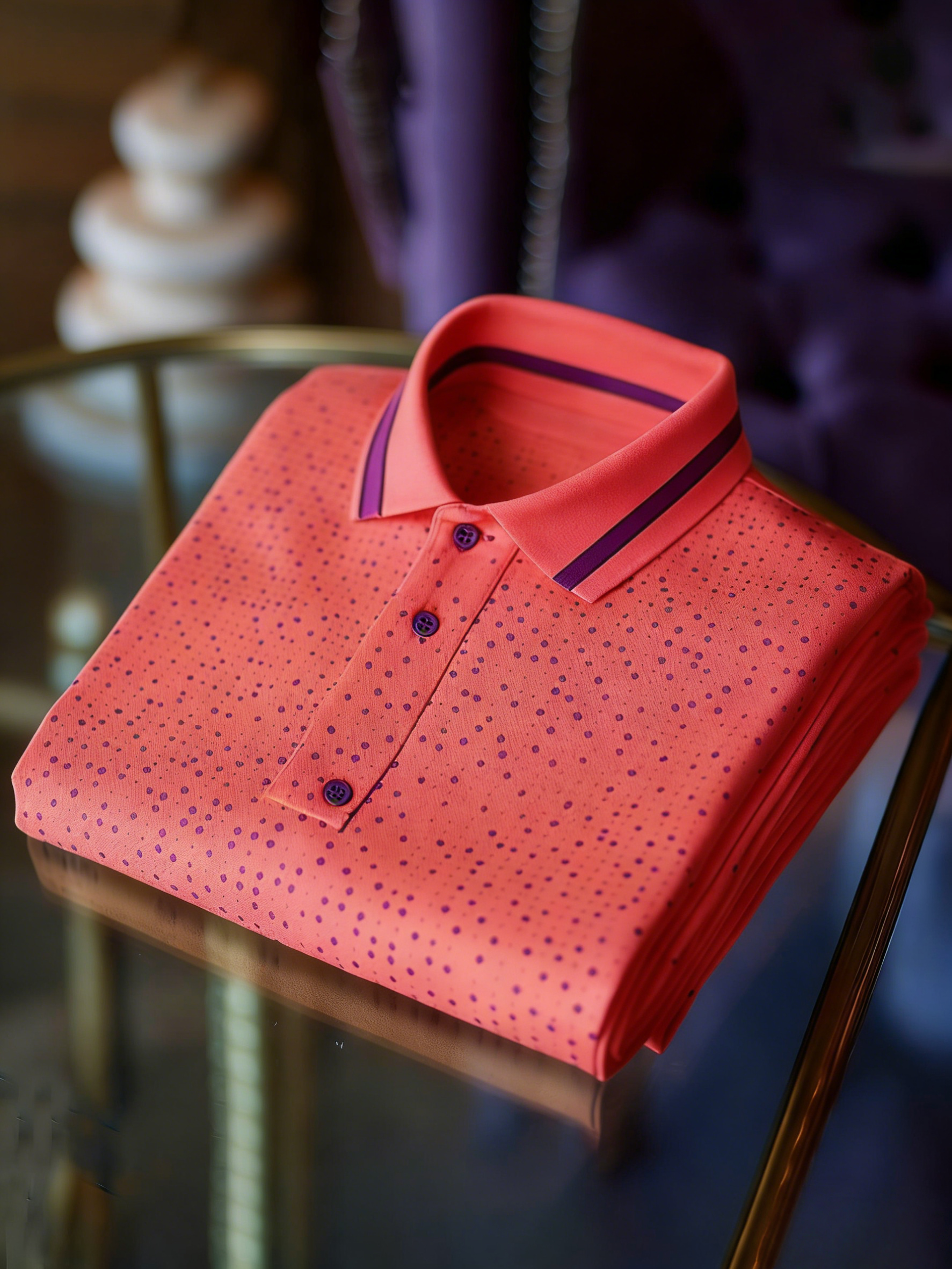 para hombre clásico ejecutivo Logo Button de manga corta camisa polo