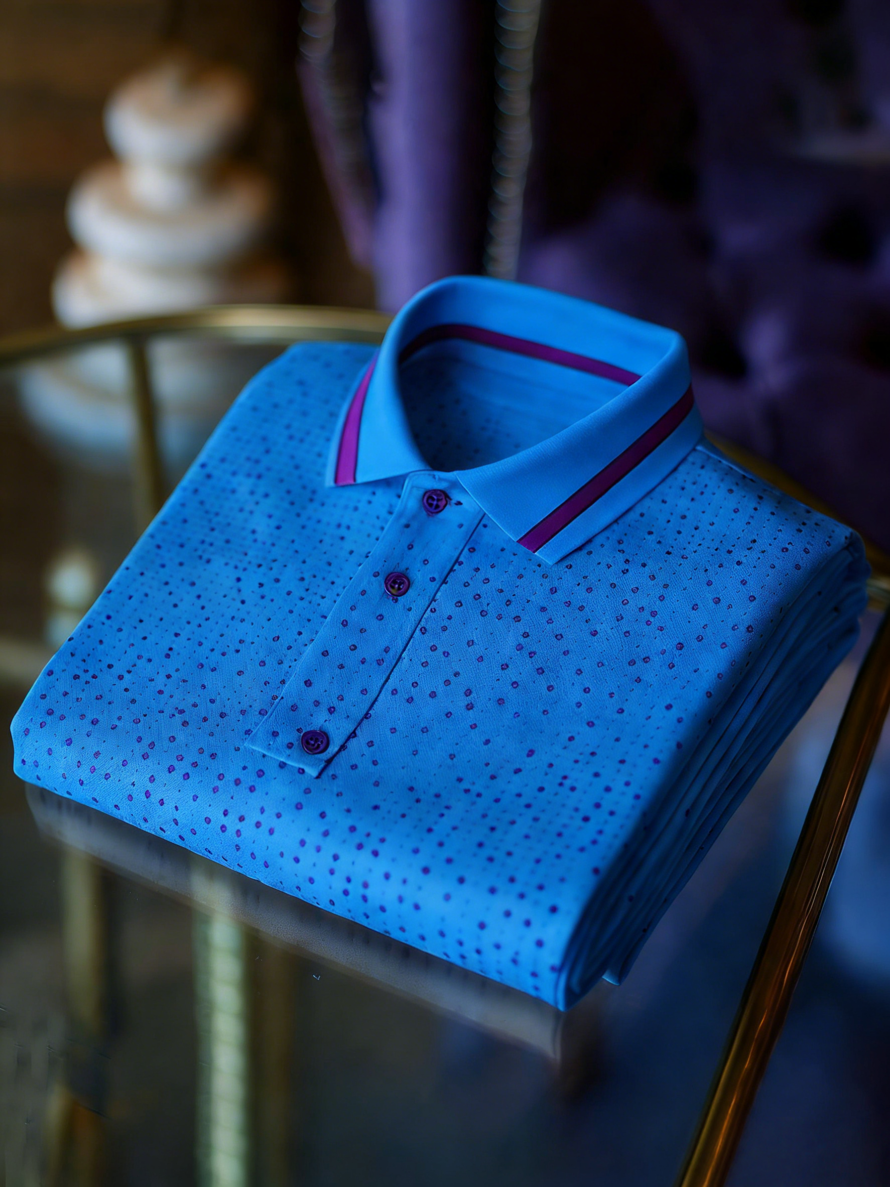 para hombre clásico ejecutivo Logo Button de manga corta camisa polo