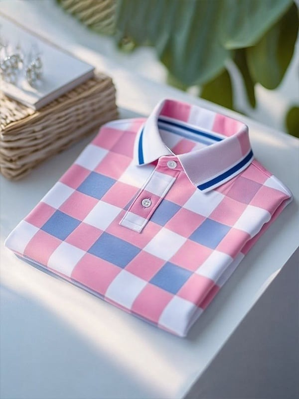 Camisa polo clásico ejecutivo Logo Button de manga corta para hombre